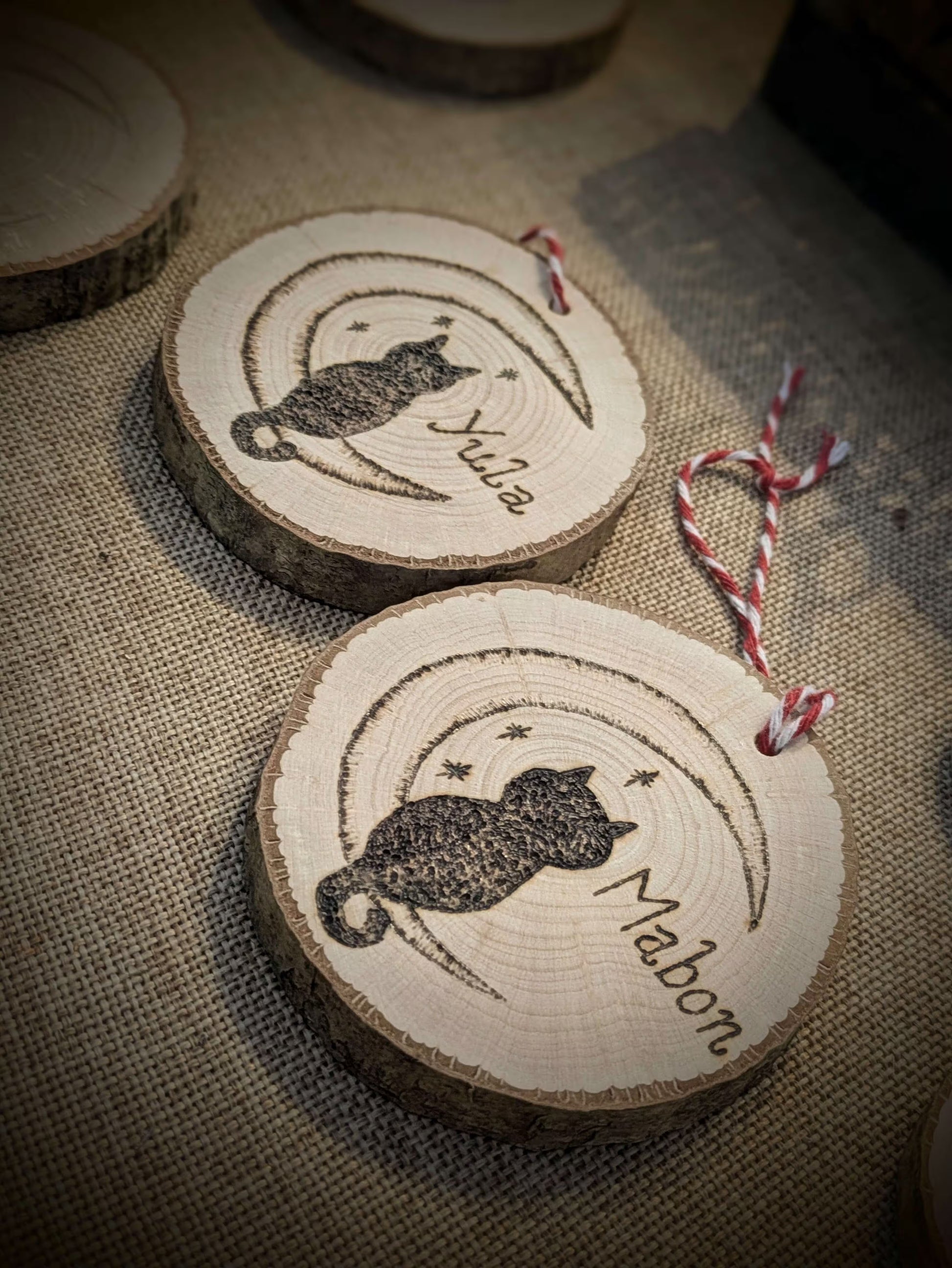 Cat personalised pyrography, woodburning hanger