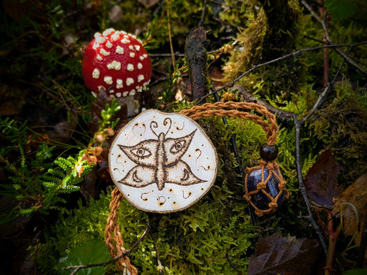 Our Amethyst Nature Grounding Set, with Butterfly Woodburning Pyrography